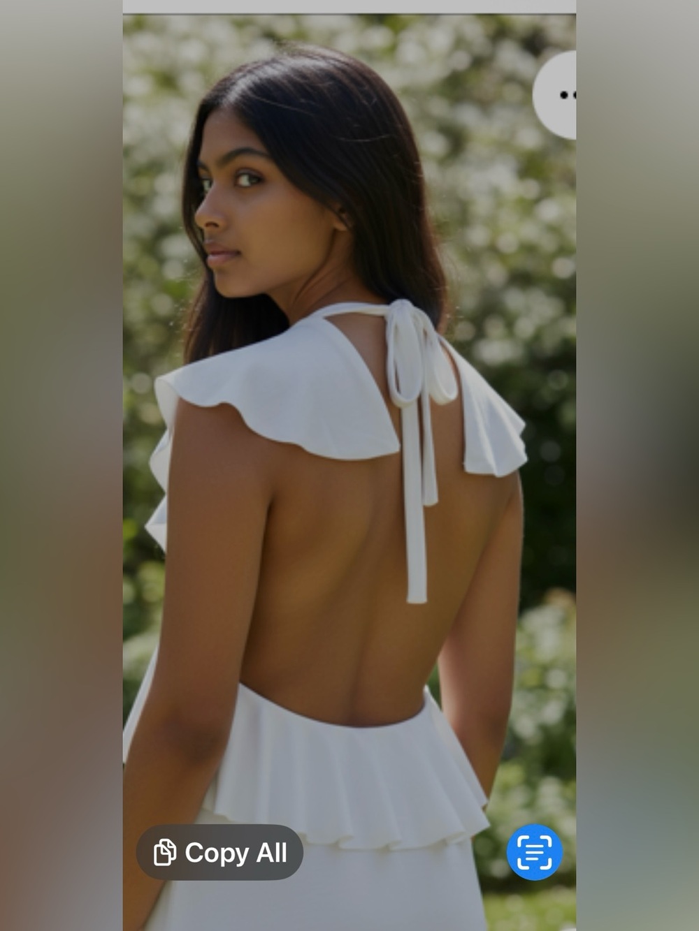 Susana Monaco White Ruffle Tie Back Top Size M NWT - Picture 3 of 11